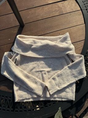 NWT American Eagle Outfitters Cream Off-the-Shoulder Sweater